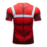 CosFitness MHA My Hero Academia Gym Shirts, UA Uniform(Red) Workout T Shirt for Men(Lite Series)