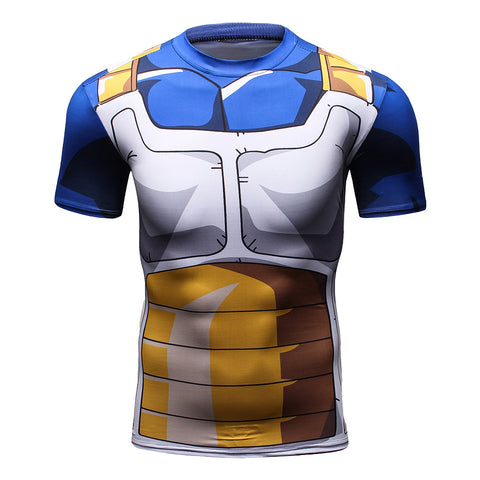 CosFitness Dragon Ball Gym Shirts, Vegeta Cell Cosplay Training T Shirt for Men(Lite Series)