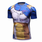 CosFitness Dragon Ball Gym Shirts, Battle Damaged Vegeta Cell Cosplay Training T Shirt for Men(Lite Series)