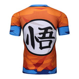 CosFitness Dragon Ball Gym Shirts,  Goku GO Kanji 2.0 Cosplay Training T Shirt for Men(Lite Series)