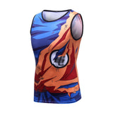 CosFitness Dragon Ball Gym Shirts, Battle Damaged Son Goku Cosplay Training Tank Top for Men(Lite Series)
