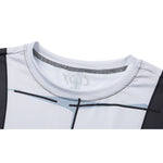 CosFitness MHA My Hero Academia Gym Shirts, UA Uniform(White) Workout Long Sleeve T Shirt for Men(Lite Series)
