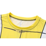 CosFitness MHA My Hero Academia Gym Shirts, UA Uniform(Yellow) Workout Long Sleeve T Shirt for Men(Lite Series)