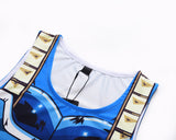 CosFitness Dragon Ball Gym Shirt, Vegeta SSB Limit Breaker Cosplay Training Tank Top for Men(Pro Series)
