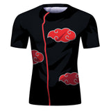 CosFitness Naruto Gym Shirt, Akatsuki Itachi Uchiha 2.0 Training T Shirt for Men(Lite Series)