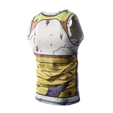 CosFitness Dragon Ball Gym Shirt, Battle Damaged Vegeta RF Cosplay Training Tank Top for Men(Pro Series)
