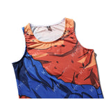 CosFitness Dragon Ball Gym Shirt, Battle Damaged Vegetto Cosplay Training Tank Top for Men(Pro Series)