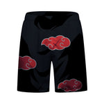 CosFitness Naruto Gym Shorts, Akatsuki Itachi Uchiha 2.0 Workout Short Pant for Men(Lite Series)