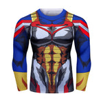 CosFitness Dragon Ball Gym Shirts, All Mighty Vegeta Fitness Long Sleeve T Shirt for Men(Lite Series)