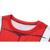 CosFitness MHA My Hero Academia Gym Shirts, UA Uniform(Red) Workout T Shirt for Men(Lite Series)
