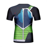 CosFitness Dragon Ball Gym Shirts, Battle Damaged ONYX Bardock Fitness T Shirt for Men(Lite Series)