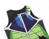 CosFitness Dragon Ball Gym Shirt, Battle Damaged ONYX Bardock Cosplay Training Tank Top for Men(Pro Series)