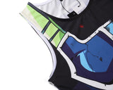 CosFitness Dragon Ball Gym Shirt, Battle Damaged ONYX Bardock Cosplay Training Tank Top for Men(Pro Series)
