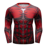 CosFitness Attack on Titan Gym Shirt, Colossal Titan 2.0 Workout Long Sleeve T Shirt for Men(Lite Series)