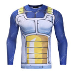 CosFitness Dragon Ball Gym Shirt, Vegeta Cell Cosplay Training Long Sleeve T Shirt for Men(Pro Series)
