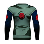 CosFitness Naruto Gym Shirt, Kakashi 2.0 Training Long Sleeve T Shirt for Men(Lite Series)
