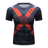 CosFitness MHA My Hero Academia Gym Shirts, Bakugou Workout T Shirt for Men(Lite Series)