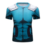 CosFitness MHA My Hero Academia Gym Shirts, Deku Workout T Shirt for Men(Lite Series)