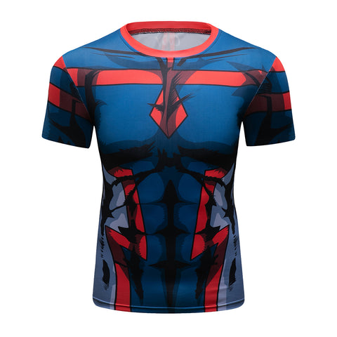 CosFitness MHA My Hero Academia Gym Shirts, Young Might Workout T Shirt for Men(Lite Series)
