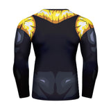 CosFitness Dragon Ball Gym Shirts, ONYX Gogeta Fitness Long Sleeve T Shirt for Men(Lite Series)