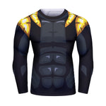 CosFitness Dragon Ball Gym Shirts, ONYX Gogeta Fitness Long Sleeve T Shirt for Men(Lite Series)