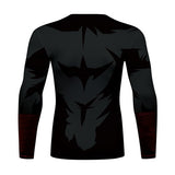 CosFitness Naruto Gym Shirt, ONYX Rock Lee Training Long Sleeve T Shirt for Men(Lite Series)