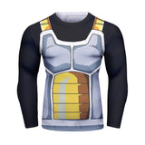 CosFitness Dragon Ball Gym Shirts, ONYX Vegeta Cell Armour Fitness Long Sleeve T Shirt for Men(Lite Series)