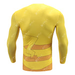 CosFitness Pokémon Gym Shirt, Pikachu Cosplay Workout Long Sleeve T Shirt for Men(Pro Series)