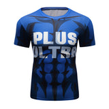 CosFitness MHA My Hero Academia Gym Shirts, Plus Ultra(Blue) Workout T Shirt for Men(Lite Series)