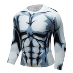 CosFitness MHA My Hero Academia Gym Shirts, Plus Ultra(White) Workout Long Sleeve T Shirt for Men(Lite Series)