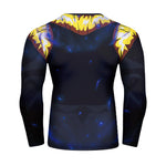 CosFitness Dragon Ball Gym Shirts, SSB ONYX Gogeta Fitness Long Sleeve T Shirt for Men(Lite Series)