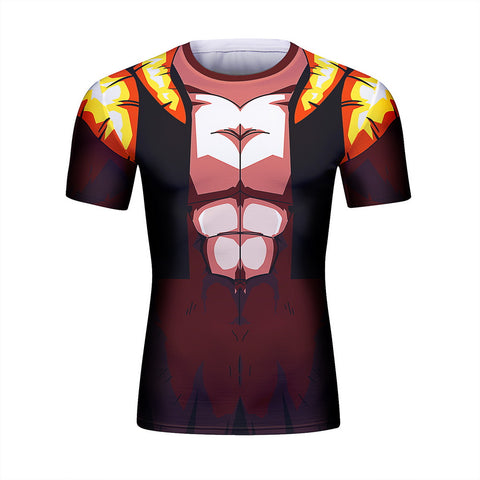CosFitness Dragon Ball Gym Shirts, SSJ4 Gogeta Fitness T Shirt for Men(Lite Series)