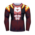 CosFitness Dragon Ball Gym Shirts, SSJ4 Gogeta Fitness Long Sleeve T Shirt for Men(Lite Series)