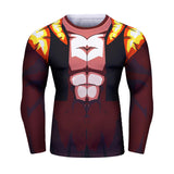 CosFitness Dragon Ball Gym Shirts, SSJ4 Gogeta Fitness Long Sleeve T Shirt for Men(Lite Series)