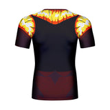 CosFitness Dragon Ball Gym Shirts, SSJ4 Gogeta Fitness T Shirt for Men(Lite Series)