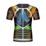 CosFitness Dragon Ball Gym Shirts, Super Saiyan ONYX Bardock Fitness T Shirt for Men(Lite Series)