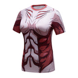 CosFitness Attack on Titan Gym Shirt, Annie Leonhart(Female Titan) Workout T Shirt for Women(Lite Series)