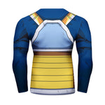 CosFitness Dragon Ball Gym Shirts, Vegeta 2k18 Armour Fitness Long Sleeve T Shirt for Men(Lite Series)
