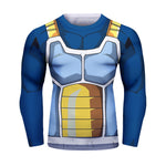 CosFitness Dragon Ball Gym Shirts, Vegeta 2k18 Armour Fitness Long Sleeve T Shirt for Men(Lite Series)