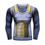 CosFitness Dragon Ball Gym Shirts, Vegeta RF Armour 2.0 Fitness Long Sleeve T Shirt for Men(Lite Series)