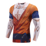 CosFitness Dragon Ball Gym Shirt, Gohan Fitness Long Sleeve T Shirt for Men(Pro Series)