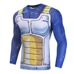 CosFitness Dragon Ball Gym Shirt, Vegeta Cell Cosplay Training Long Sleeve T Shirt for Men(Pro Series)