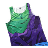 CosFitness Dragon Ball Gym Shirt, Battle Damaged Piccolo Cosplay Training Tank Top for Men(Pro Series)