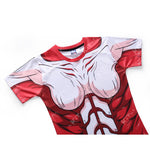 CosFitness Attack on Titan Gym Shirt, Annie Leonhart(Female Titan) Training T Shirt for Men(Pro Series)